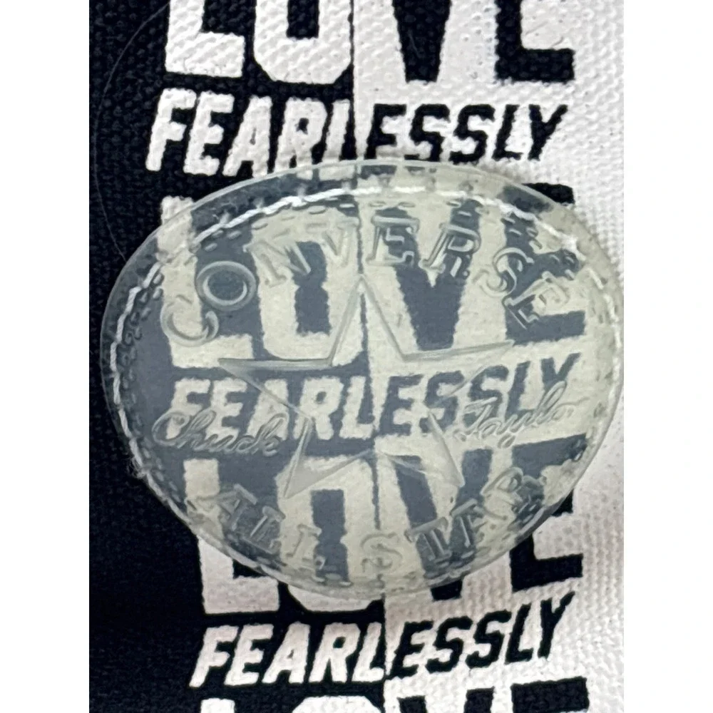 Converse Love Fearlessly Yourself First Black White Red‎ Heart, Kids Unisex Sz 2